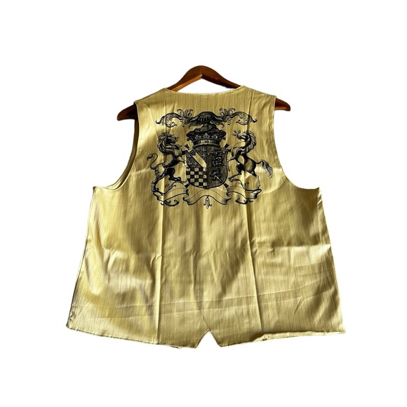 VINTAGE PATRONCITO MENS YELLOW VEST BIKER FASHION ENTHUSIAST S L - Picture 5 of 6